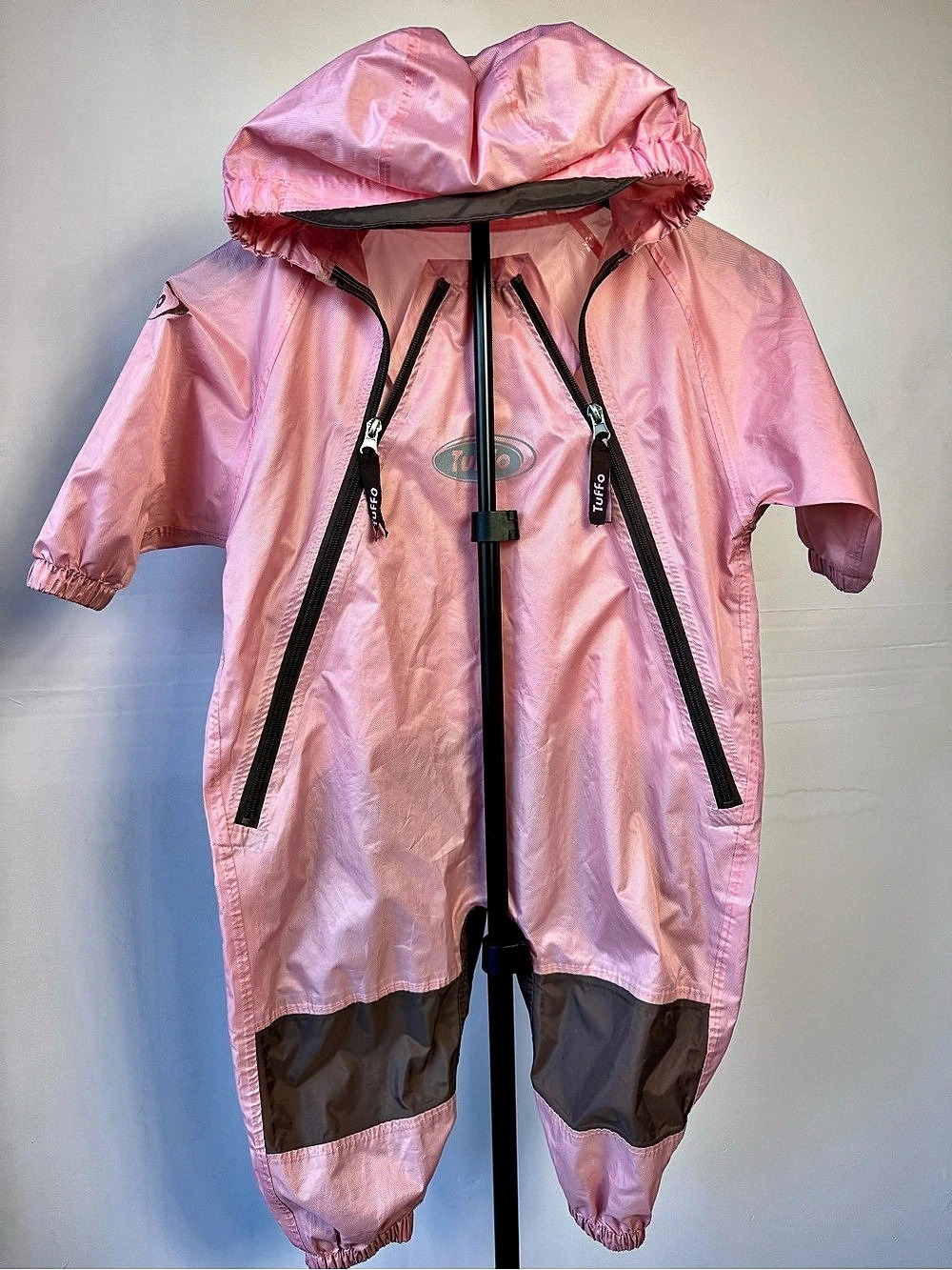 TuFFo Muddy Buddy Rainsuit Pink Hooded Rain Suit Baby Girl Pink Zip Outdoor 18M